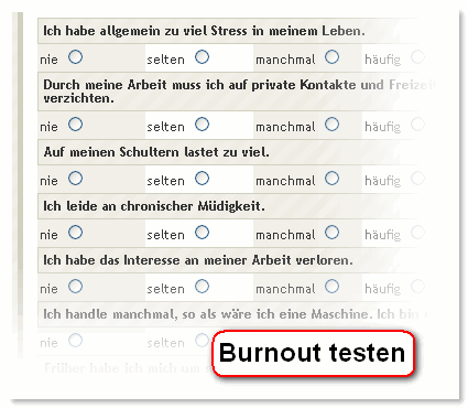 Kleiner Test für Burnout